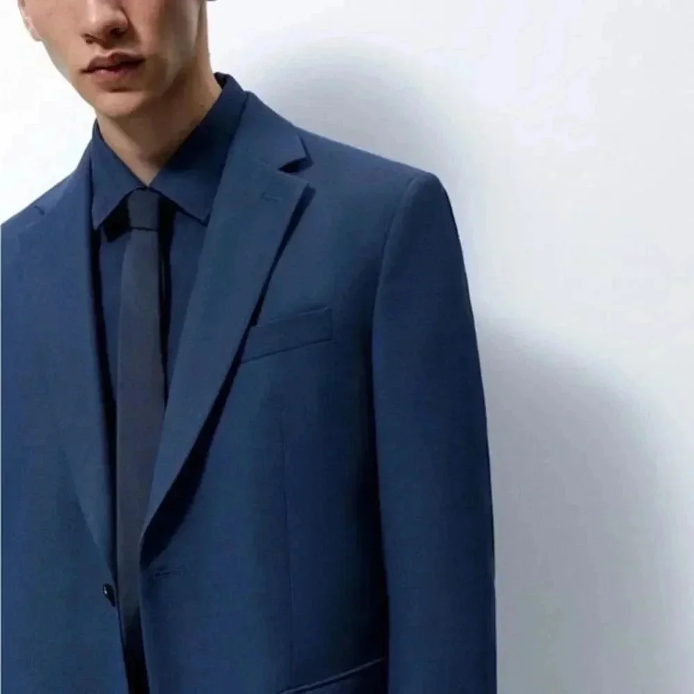 Zara BIRD'S-EYE SUIT BLAZER